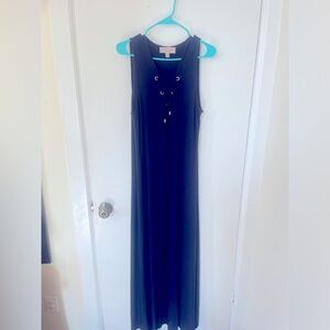 Philosophy size xl long maxi navy blue dress with chest ties